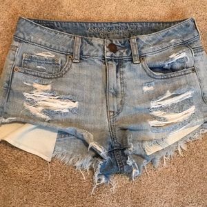 American eagle light wash shorts